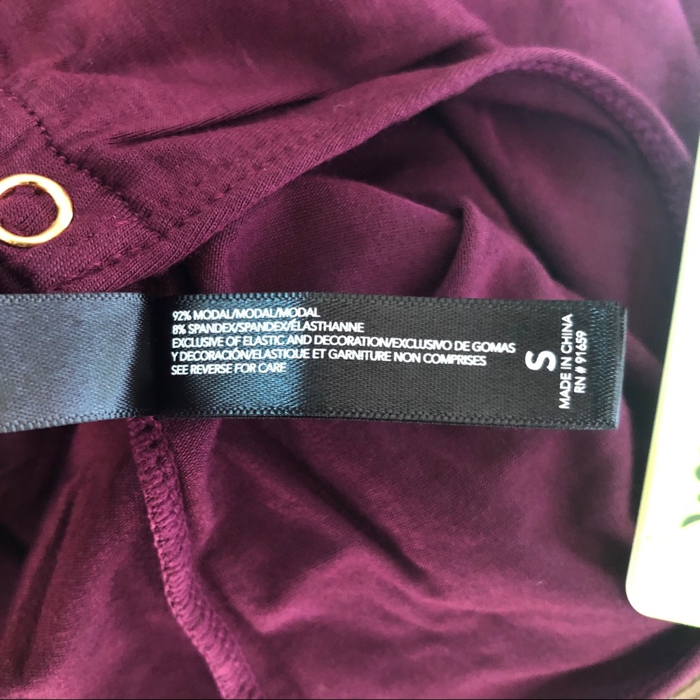 ❗️LOWEST PRICE NWT $42 Sam Edelman Prune Boatneck Bodysuit Size S - Picture 8 of 8